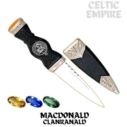 MacDonald (Family Clanranald) Family Clan Crest Sgian Dubh, Scottish Knife