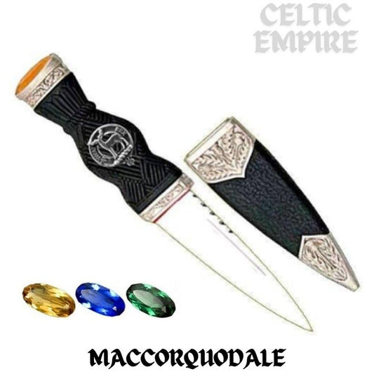 MacCorquodale Family Clan Crest Sgian Dubh, Scottish Knife