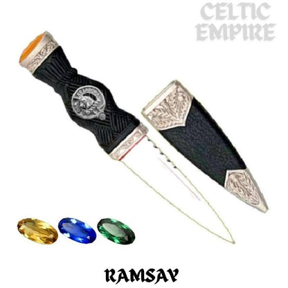 Ramsay Family Clan Crest Sgian Dubh, Scottish Knife