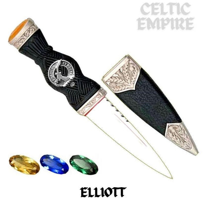 Elliott Family Clan Crest Sgian Dubh, Scottish Knife