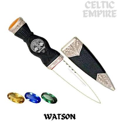 Watson Family Clan Crest Sgian Dubh, Scottish Knife