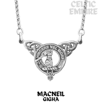 MacNeil Gigha Family Clan Crest Double Drop Pendant