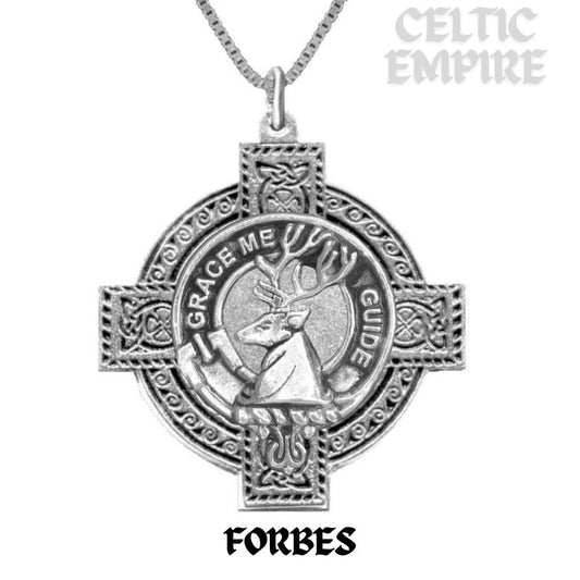 Forbes Family Clan Crest Celtic Cross Pendant Scottish