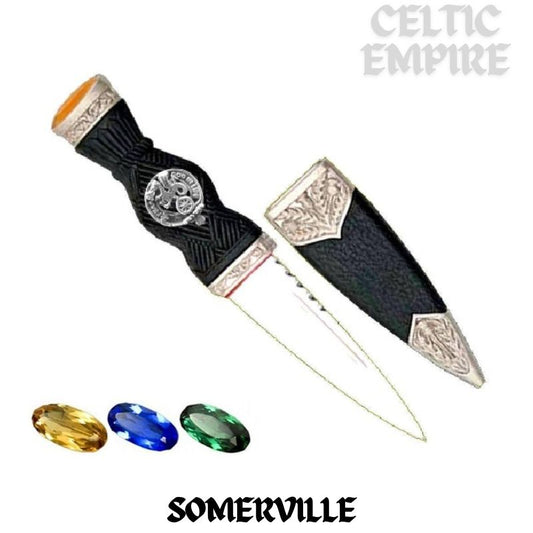 Somerville Family Clan Crest Sgian Dubh, Scottish Knife