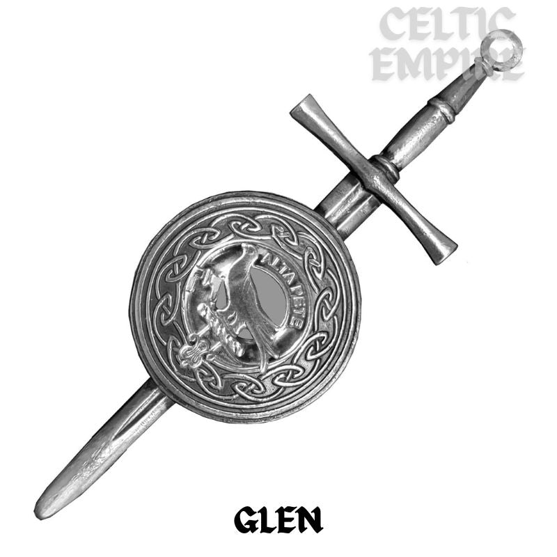 Glen Scottish Family Clan Dirk Shield Kilt Pin