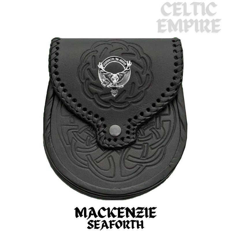 MacKenzie (Seaforth) Scottish Family Clan Badge Sporran, Leather