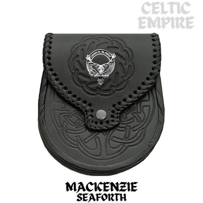 MacKenzie (Seaforth) Scottish Family Clan Badge Sporran, Leather