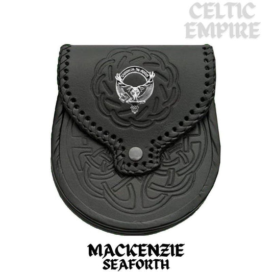 MacKenzie (Seaforth) Scottish Family Clan Badge Sporran, Leather