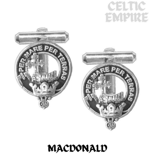 MacDonald ,Family Clan Donald Family Clan Crest Scottish Cufflinks; Pewter, Sterling Silver and Karat Gold