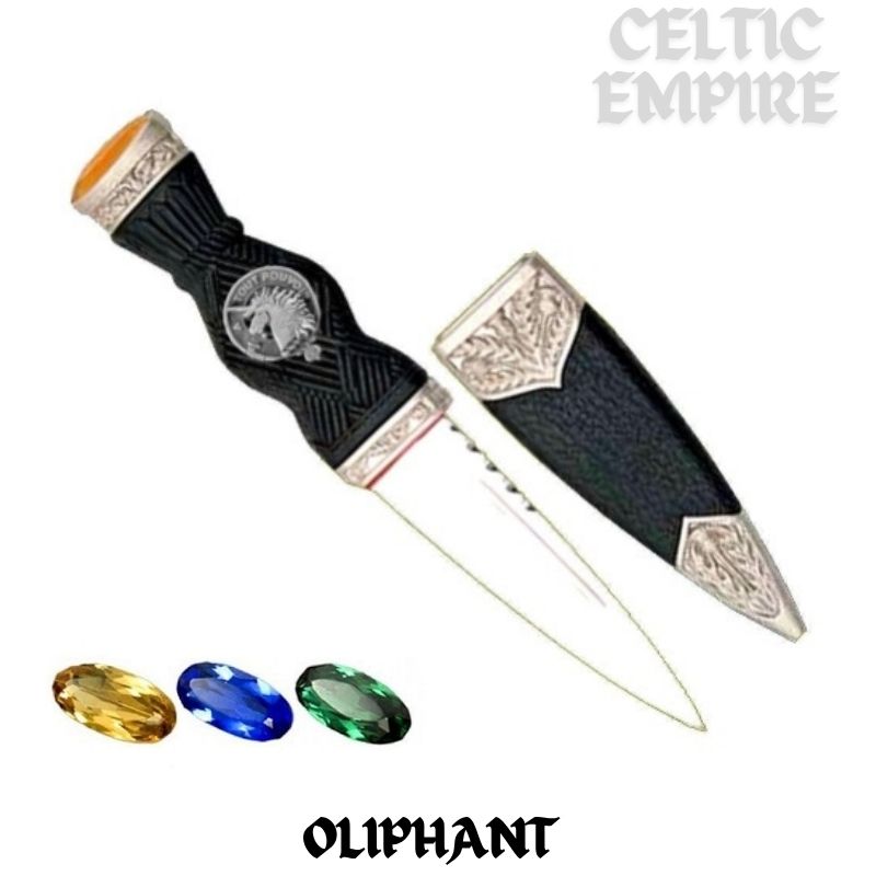 Oliphant Family Clan Crest Sgian Dubh, Scottish Knife