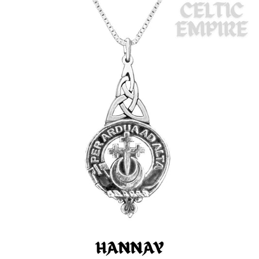 Hannay Family Clan Crest Interlace Drop Pendant