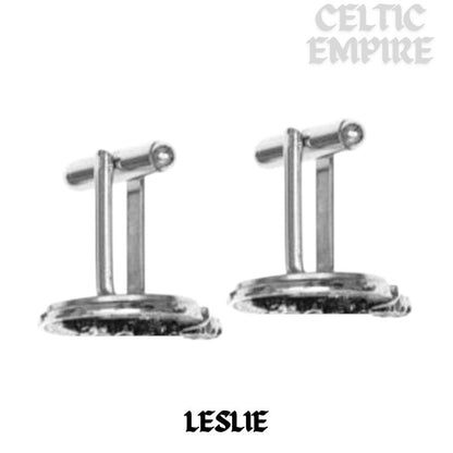 Leslie Family Clan Crest Scottish Cufflinks; Pewter, Sterling Silver and Karat Gold