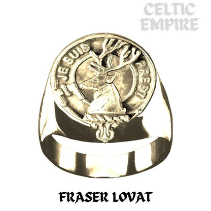 Fraser Lovat Scottish Family Clan Crest Ring ~  Sterling Silver and Karat Gold