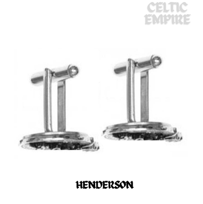 Henderson Family Clan Crest Scottish Cufflinks; Pewter, Sterling Silver and Karat Gold