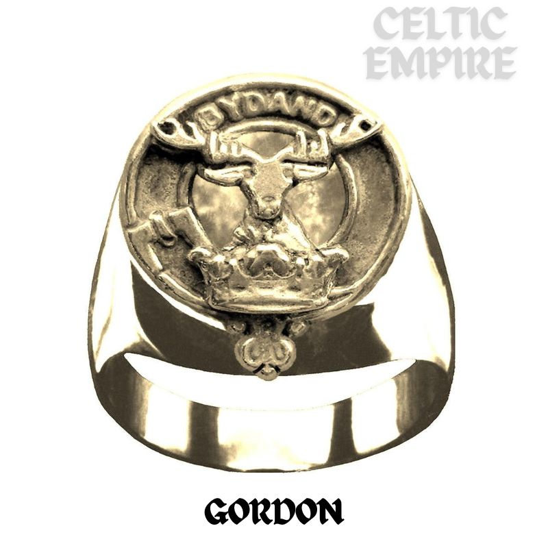 Gordon Scottish Family Clan Crest Ring - Sterling Silver and Karat Gold