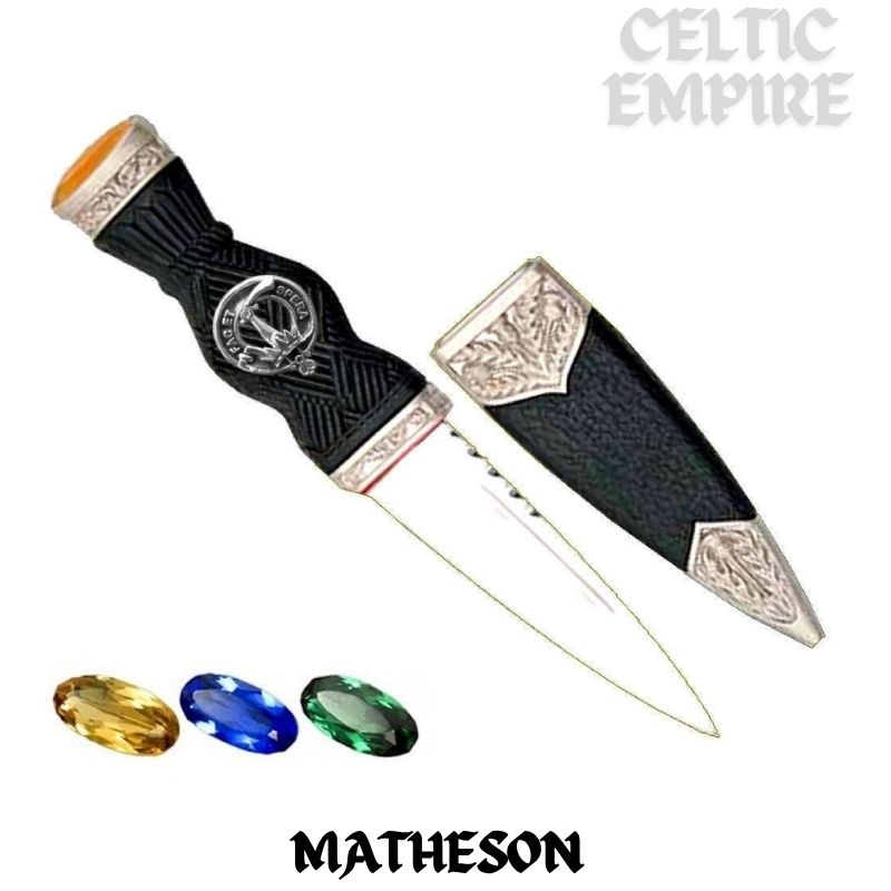 Matheson Family Clan Crest Sgian Dubh, Scottish Knife