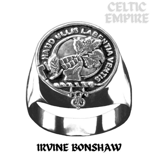 Irvine Bonshaw Scottish Family Clan Crest Ring Sterling Silver and Karat Gold