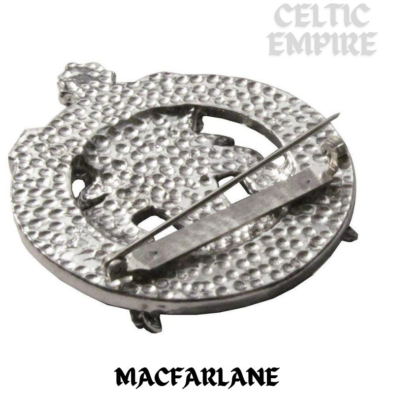 MacFarlane Family Clan Crest Scottish Pewter Cap Badge