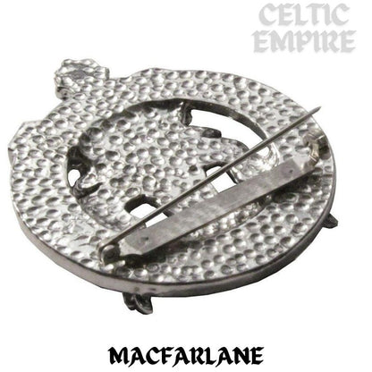 MacFarlane Family Clan Crest Scottish Pewter Cap Badge