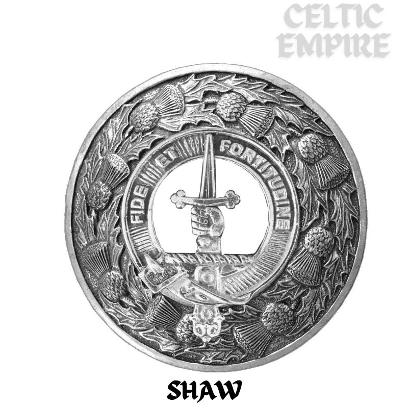 Shaw Family Clan Badge Scottish Plaid Brooch