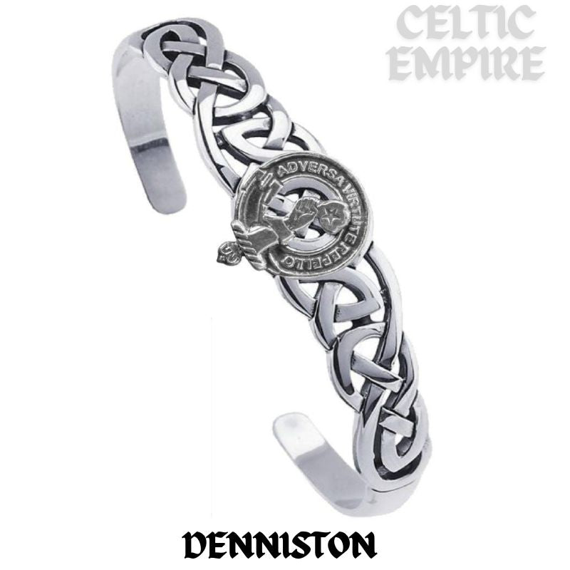 Denniston Family Clan Crest Celtic Cuff Bracelet