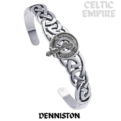 Denniston Family Clan Crest Celtic Cuff Bracelet