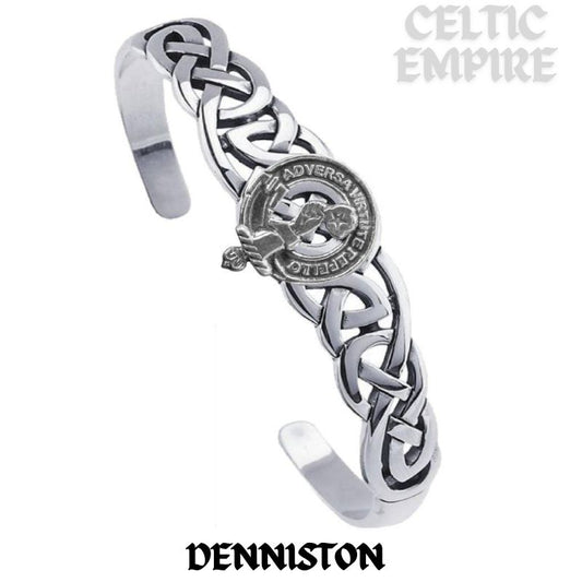 Denniston Family Clan Crest Celtic Cuff Bracelet