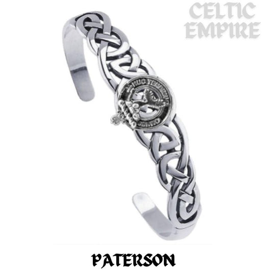 Paterson Family Clan Crest Celtic Cuff Bracelet