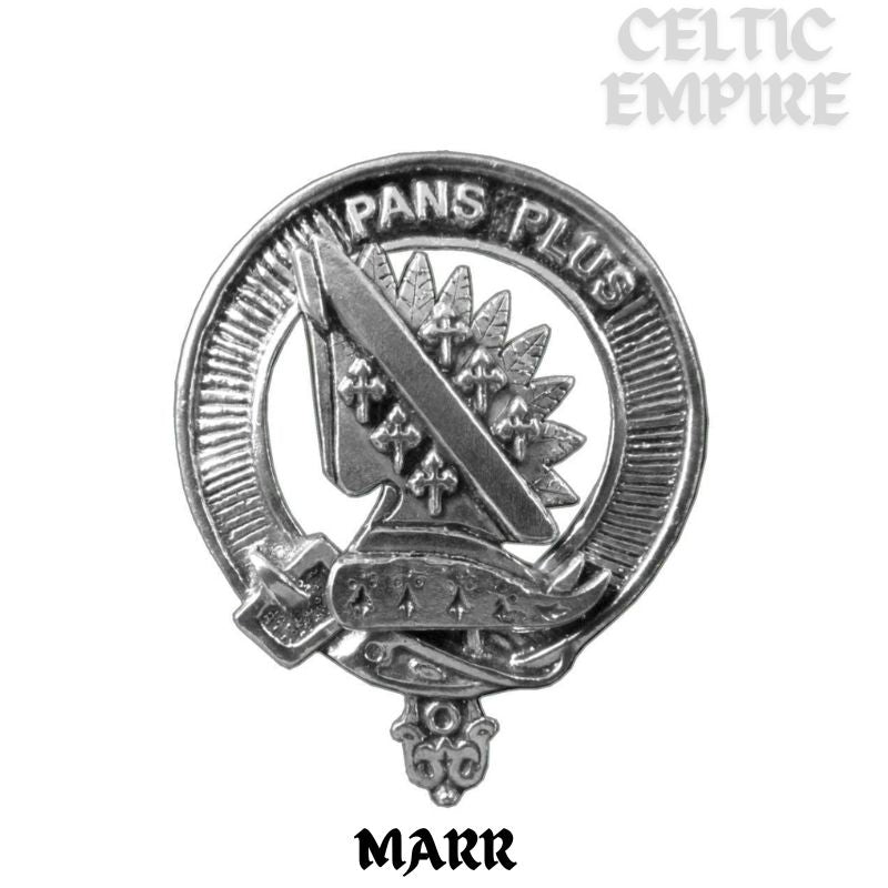 Marr 5oz Round Family Clan Crest Scottish Badge Flask