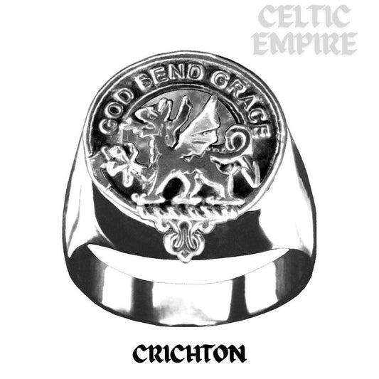 Crichton Scottish Family Clan Crest Ring  ~  Sterling Silver and Karat Gold