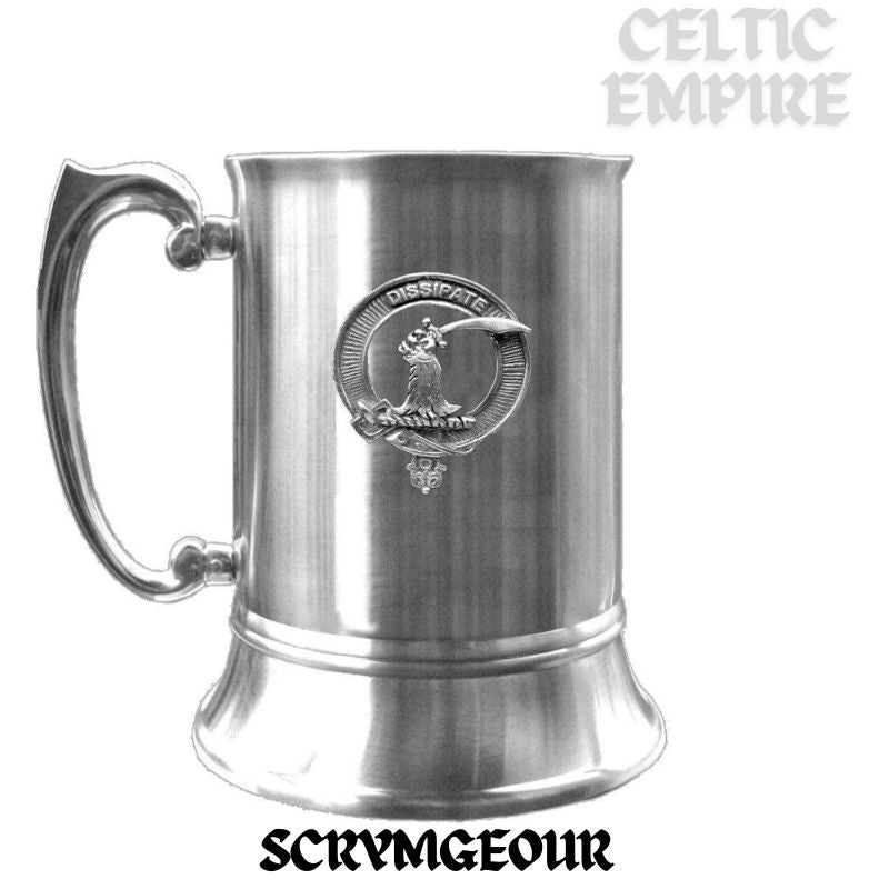 Scrymgeour Scottish Family Clan Crest Badge Tankard