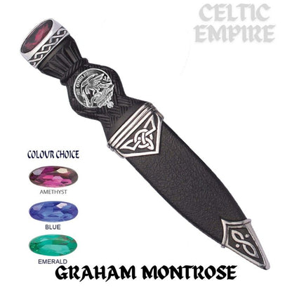 Graham (Montrose) Interlace Family Clan Crest Sgian Dubh, Scottish Knife