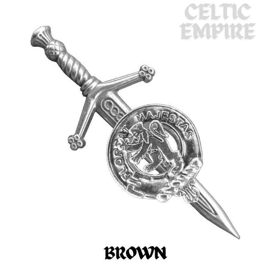 Brown Scottish Family Small Clan Kilt Pin