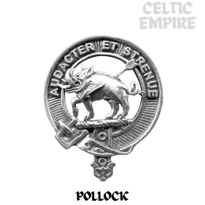 Pollock Scottish Family Clan Badge Sporran, Leather