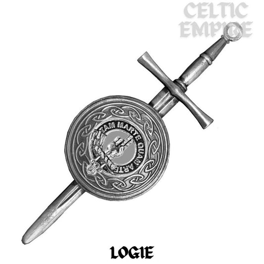 Logie Scottish Family Clan Dirk Shield Kilt Pin