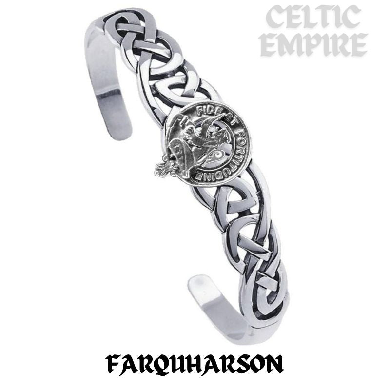 Farquharson Family Clan Crest Celtic Cuff Bracelet