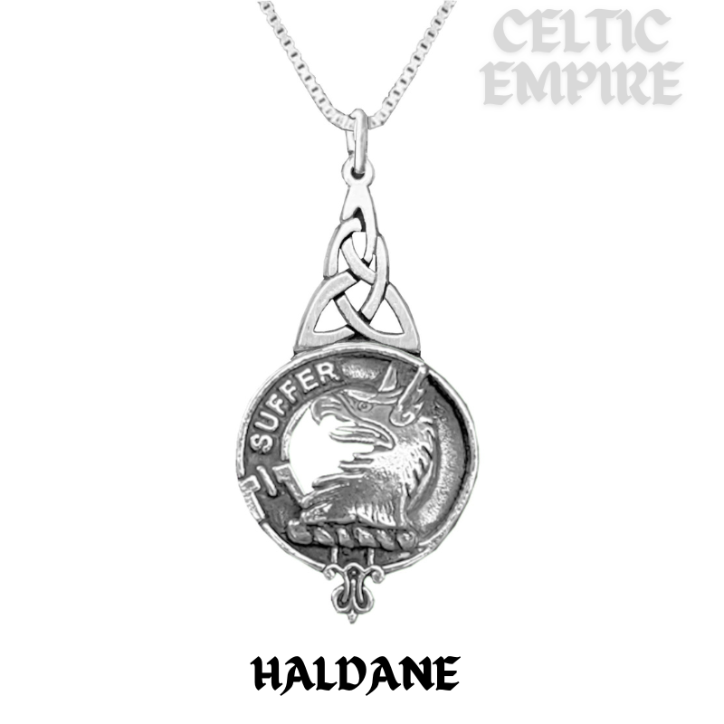 Haldane Family Clan Crest Interlace Drop Pendant