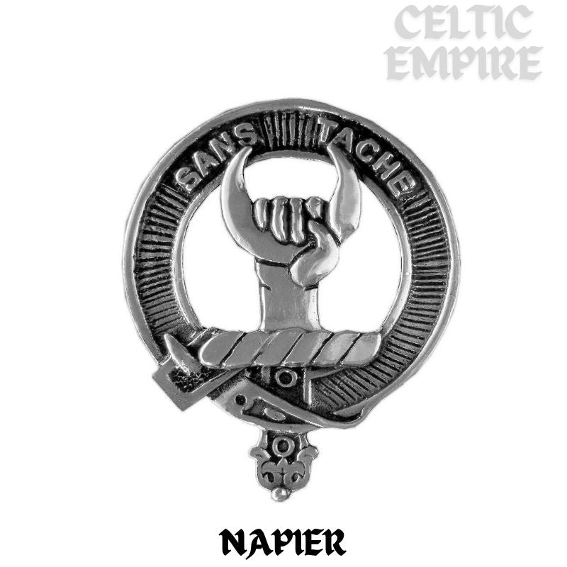 Napier Family Clan Crest Scottish Four Thistle Brooch