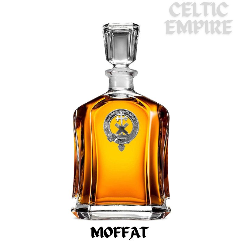Moffat Family Clan Crest Badge Whiskey Decanter