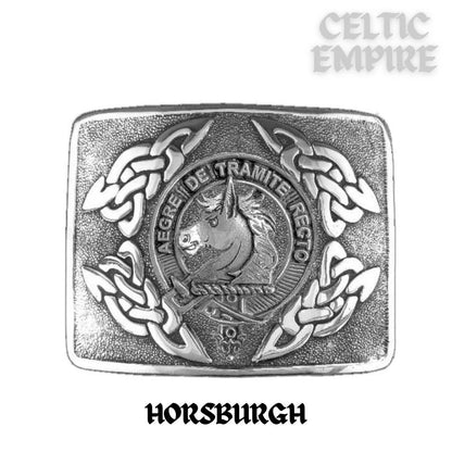 Horsburgh Family Clan Crest Interlace Kilt Belt Buckle