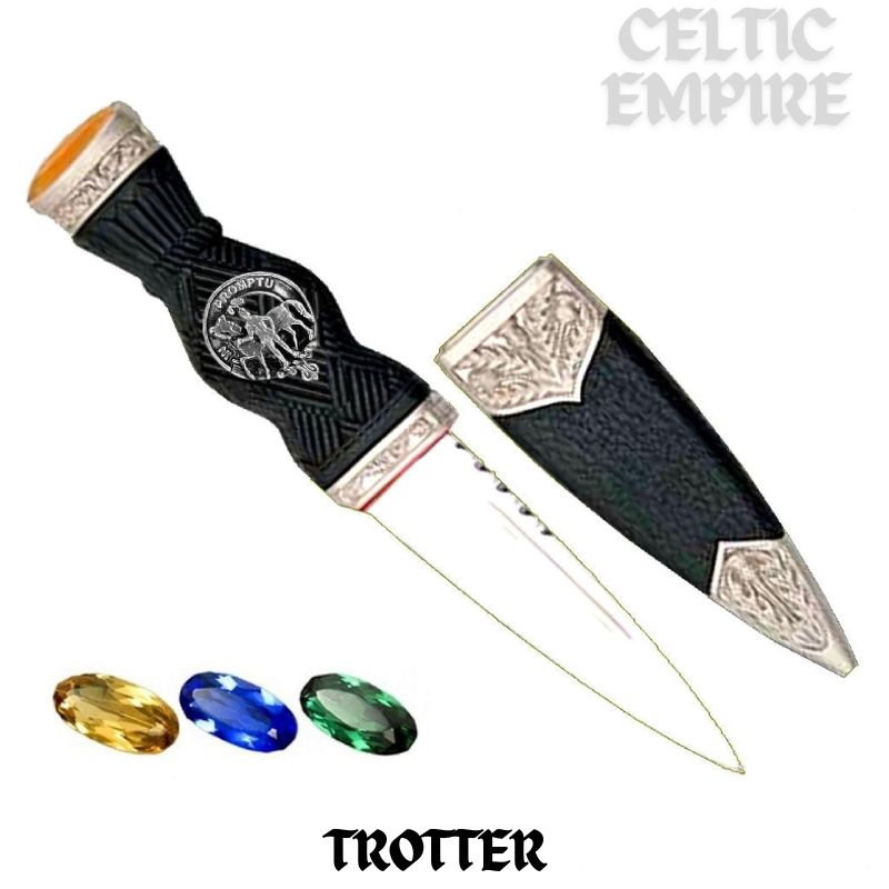 Trotter Family Clan Crest Sgian Dubh, Scottish Knife
