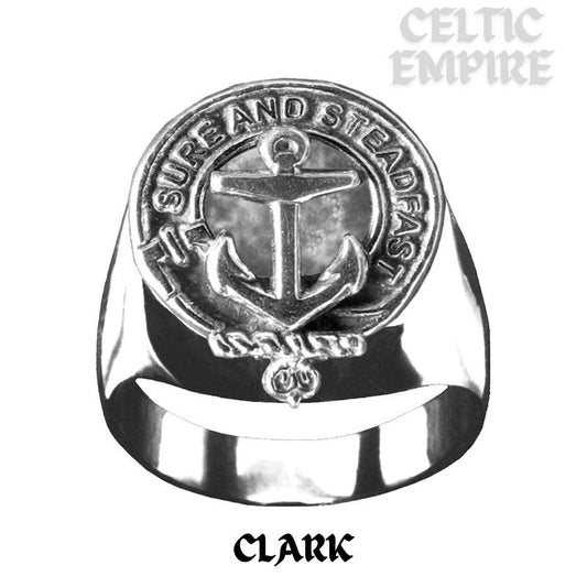 Clark Scottish Family Clan Crest Ring  ~  Sterling Silver and Karat Gold