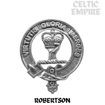 Robertson 5 oz Round Family Clan Crest Scottish Badge Flask