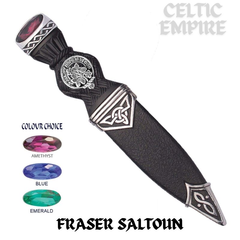 Fraser  Saltoun  Interlace Family Clan Crest Sgian Dubh, Scottish Knife