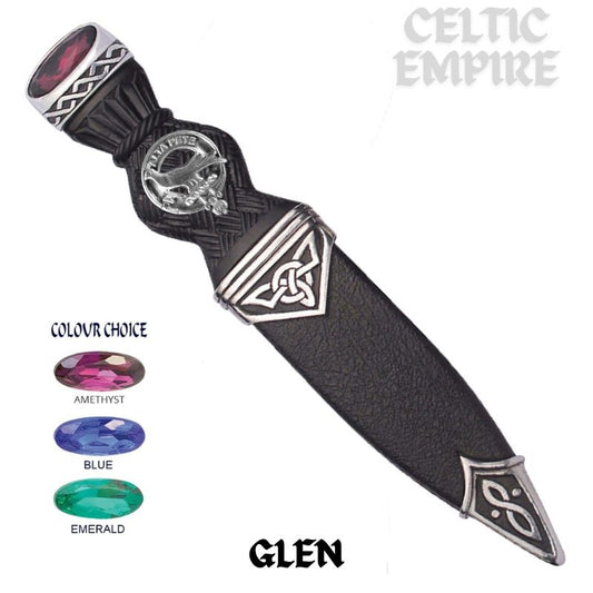 Glen Interlace Family Clan Crest Sgian Dubh, Scottish Knife