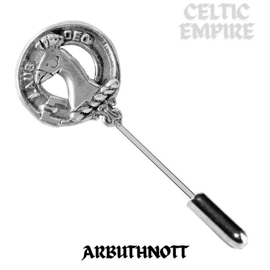 Arbuthnott Family Clan Crest Stick or Cravat pin, Sterling Silver