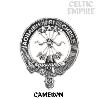 Cameron Family Clan Crest Iona Bar Brooch - Sterling Silver