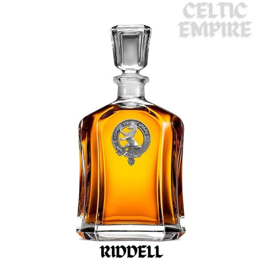 Riddell Family Clan Crest Badge Whiskey Decanter