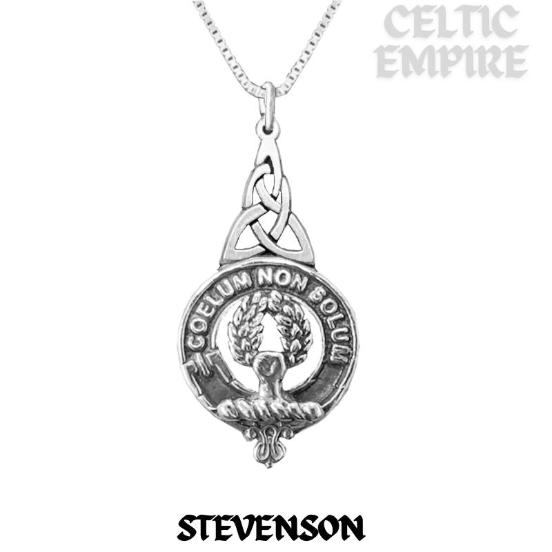 Stevenson Family Clan Crest Interlace Drop Pendant