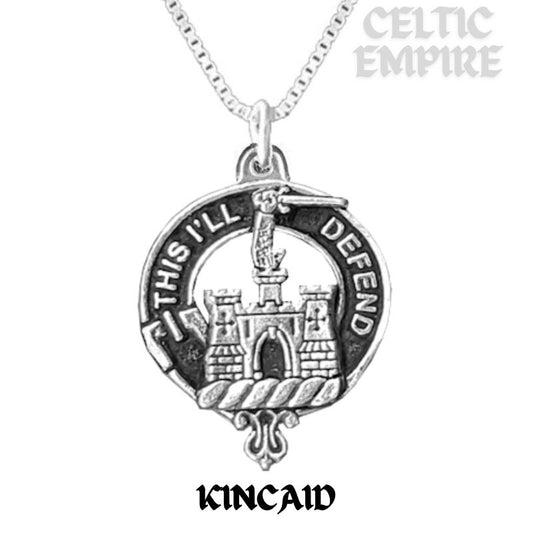 Kincaid Large 1" Scottish Family Clan Crest Pendant - Sterling Silver
